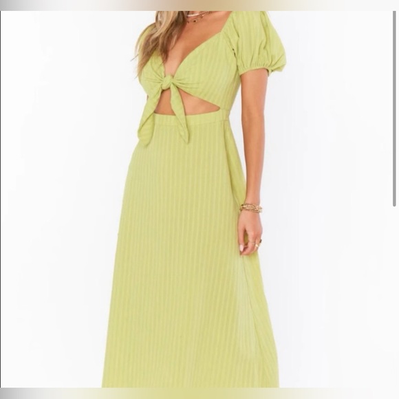 Show Me Your Mumu Gabrielle Tie Dress Pear Green - Picture 2 of 4